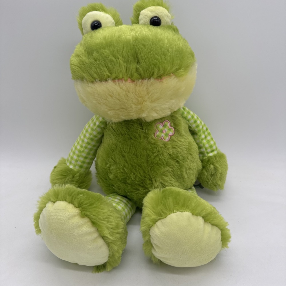 Miniso Green‎ Plaid Frog Plush Toy - Windy Feb. 7 Checkered MinisoLife 19'' New